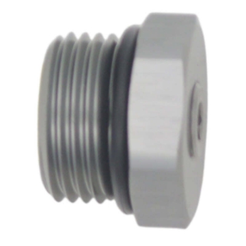 Picture of DeatschWerks 10AN ORB Male Plug Fitting with 1/8in NPT Gauge Port - Anodized DW Titanium