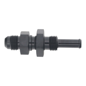 Picture of DeatschWerks 6AN Male Flare to Straight 5/16in Single Hose Barb - Anodized Matte Black
