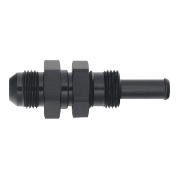 Picture of DeatschWerks 8AN Male Flare to Straight 3/8in Single Hose Barb - Anodized Matte Black
