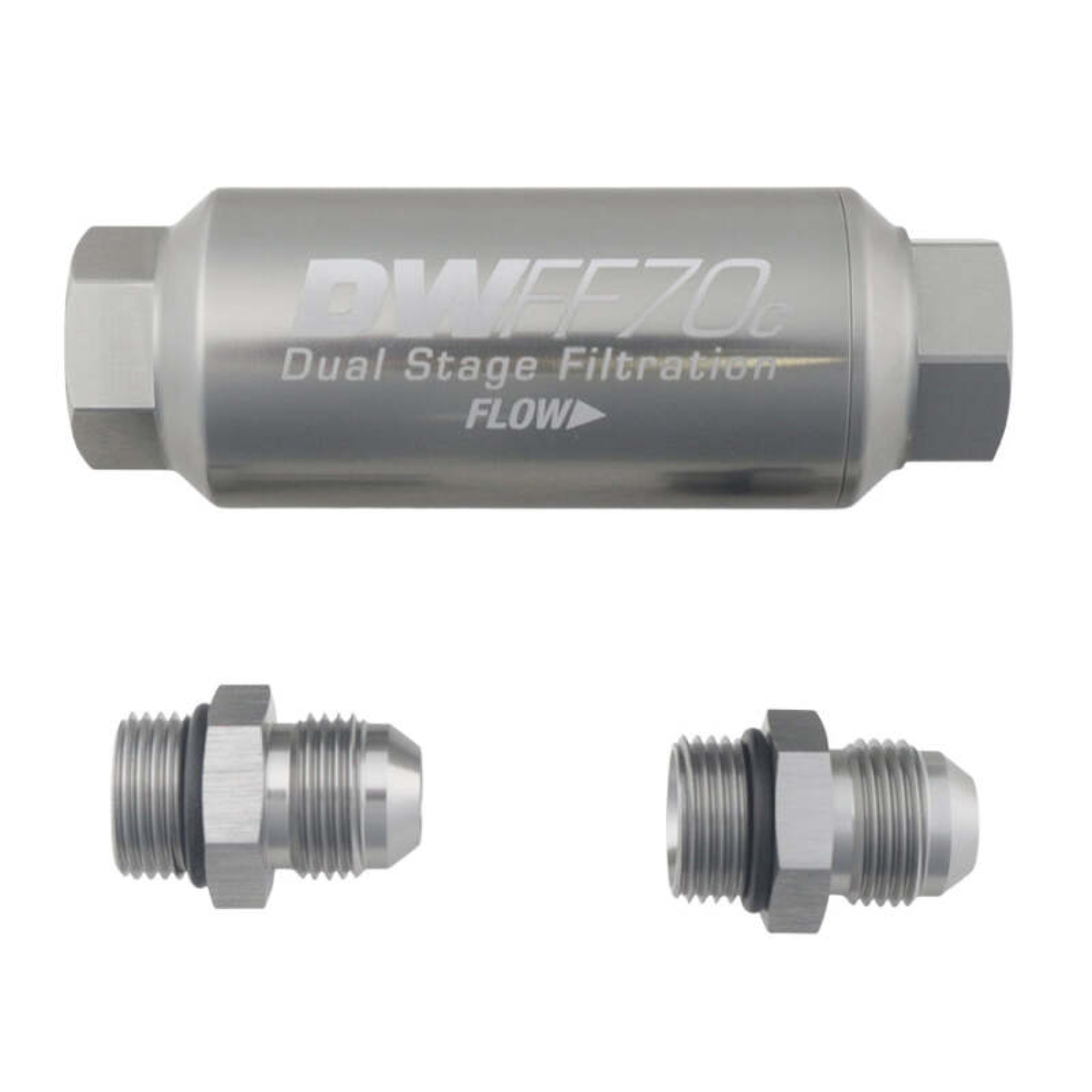 Picture of DeatschWerks 8AN 10 Micron 70mm Compact In-Line Fuel Filter Kit