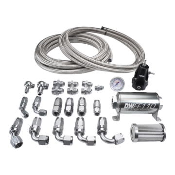 Picture of DeatschWerks X2 Series Pump Module -8AN Feed w/ -6AN return CPE Plumbing Kit for 92-00 Honda Civic