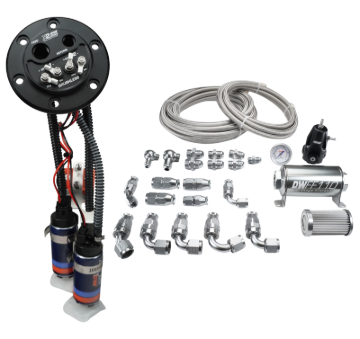 Picture of DeatschWerks X2 Series Fuel Pump Hanger w/ Dual DW420 Pumps/PTFE Plumbing kit for 92-00 Honda Civic