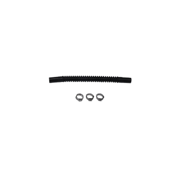 Picture of DeatschWerks Convoluted Tubing 150mm Length x 10mm ID Side 1 x 10mm ID Side 2 - Black