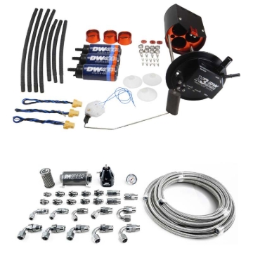 Picture of DeatschWerks 05-18 GM Truck X3 Module with DW400 Pumps and PTFE 8AN Plumbing Kit