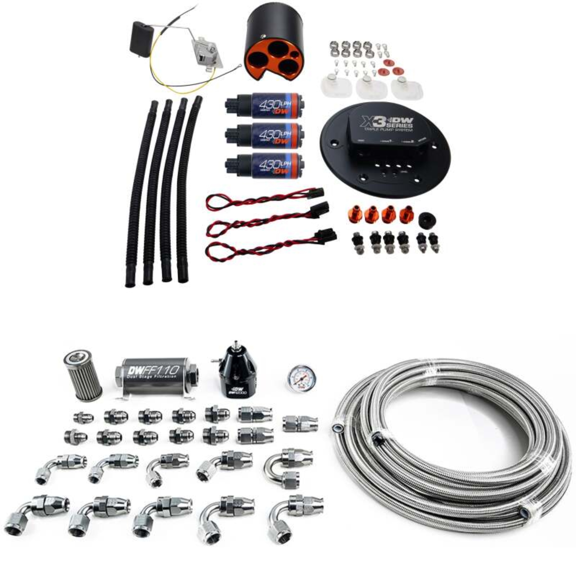 Picture of DeatschWerks 98-04 Ford Mustang X3 Module with DW430C Pump and Plumbing Kit