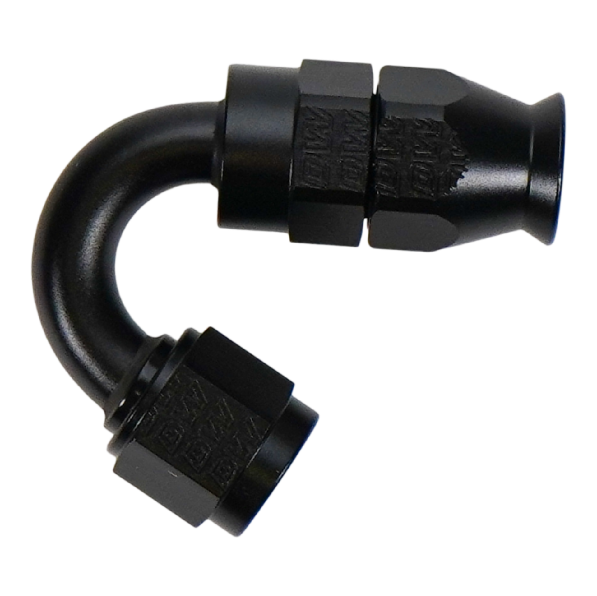 Picture of DeatschWerks 6AN Female Flare Swivel (Incl Ferule/Olive) 150-degree Hose End PTFE