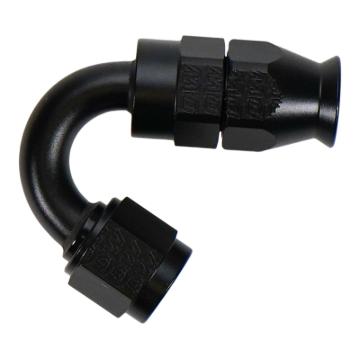 Picture of DeatschWerks 6AN Female Flare Swivel (Incl Ferule/Olive) 150-degree Hose End PTFE
