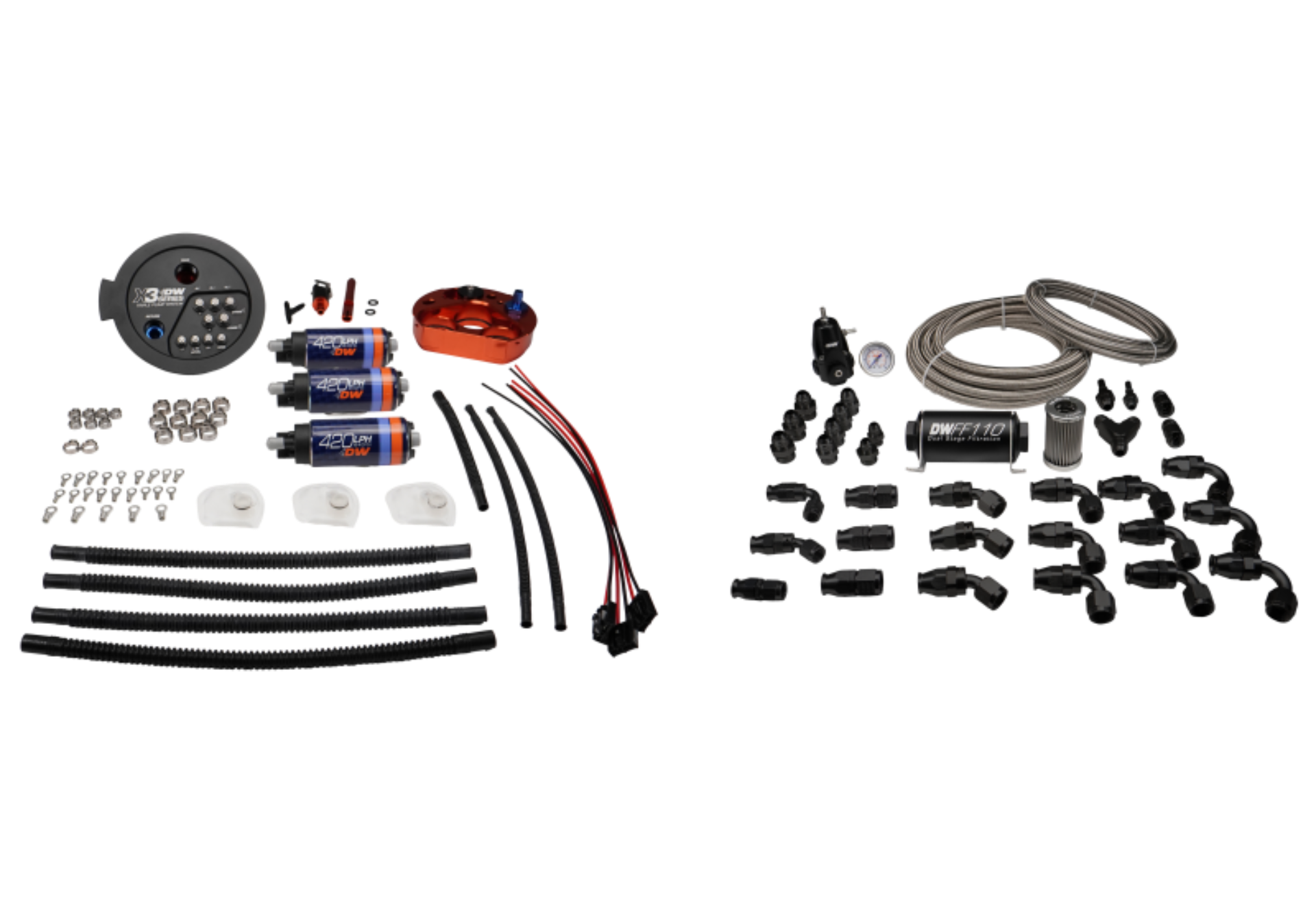 Picture of DeatschWerks A90 Supra/G8X BMW M3/M4 X3 Module w/ Triple DW420 Pumps and PTFE Return Plumbing Kit