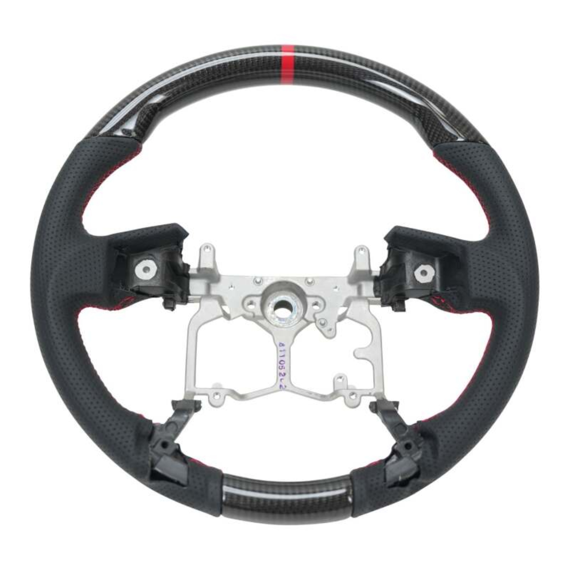 Picture of NRG 12-23 Toyota Tacoma OEM Plus Carbon Fiber Steering Wheel w/ Red Stitch & Red Center Mark