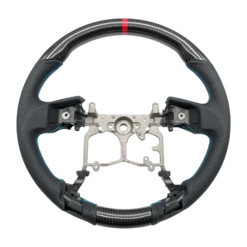Picture of NRG 12-23 Toyota Tacoma OEM Plus Carbon Fiber Steering Wheel w/ Blue Stitch & Red Center Mark