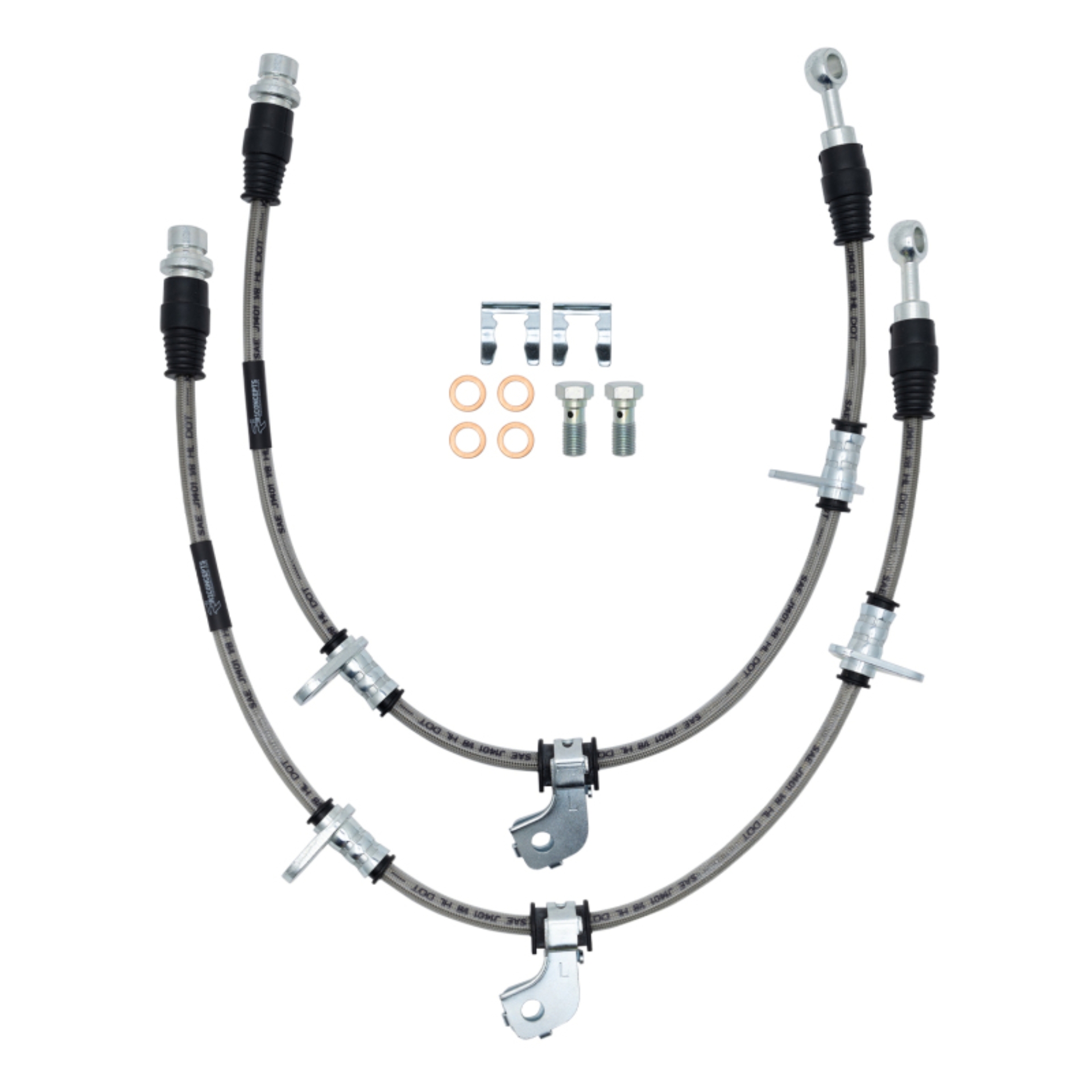 Picture of R1 11-12 Infiniti G25 Right Rear Stainless Steel Brake Hose